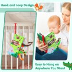 Multicolor beiens baby crinkle cloth book with various animal tails and textures, ideal for infant sensory play.