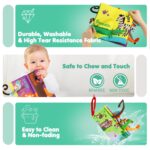 Multicolor beiens baby crinkle cloth book with various animal tails and textures, ideal for infant sensory play.
