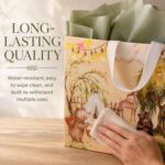 Extra-large GFInYHM gift bag with woodland animals: bear, fox, deer, hedgehog, with tissue paper and greeting card.