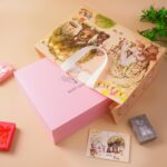 Extra-large GFInYHM gift bag with woodland animals: bear, fox, deer, hedgehog, with tissue paper and greeting card.