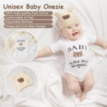 A WITOROR 13-piece baby shower gift set for new parents, featuring bear-themed baby clothes and parent cups.
